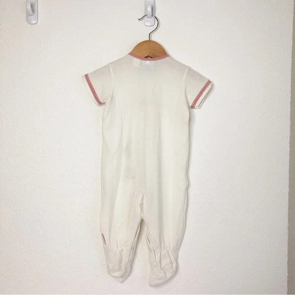 Vintage Baby Guess footie romper white w/ embroidered bears size 6 months - Picture 2 of 10